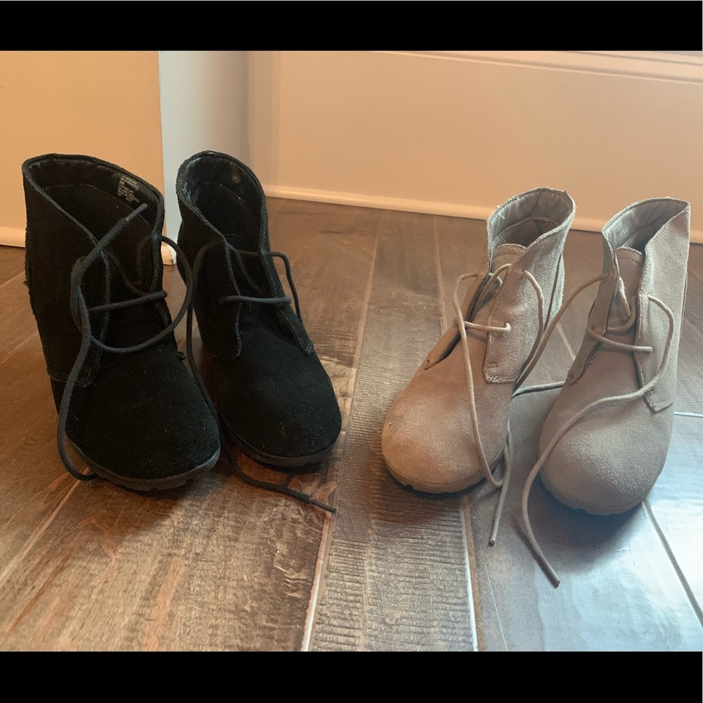 White Mountain wedge lace up boots (2)